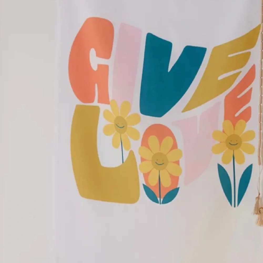 NEW give love retro tapestry wall hanging